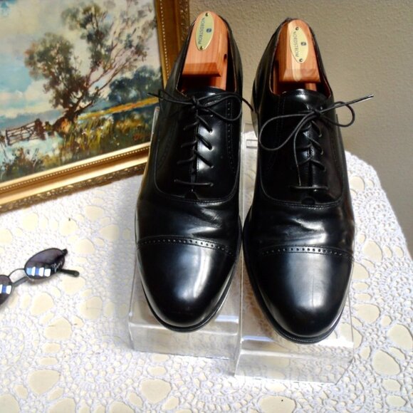 BOSTONIAN CLASSICS First Flex Leather Cap Toe Black Oxfords Men's Sz 12 M - Picture 2 of 8